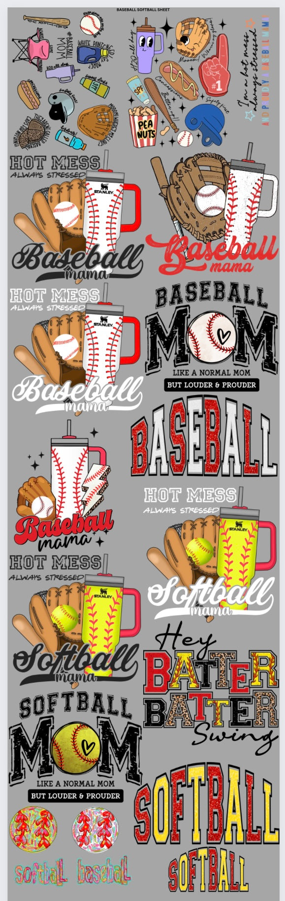 Baseball Softball Premade Sheet