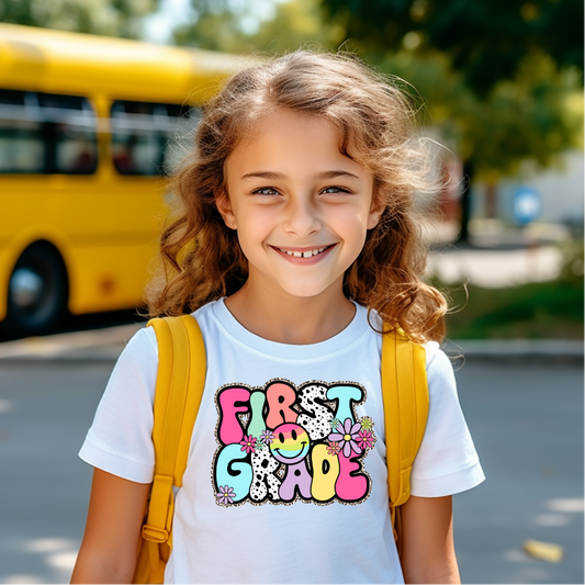 First Grade smiley floral