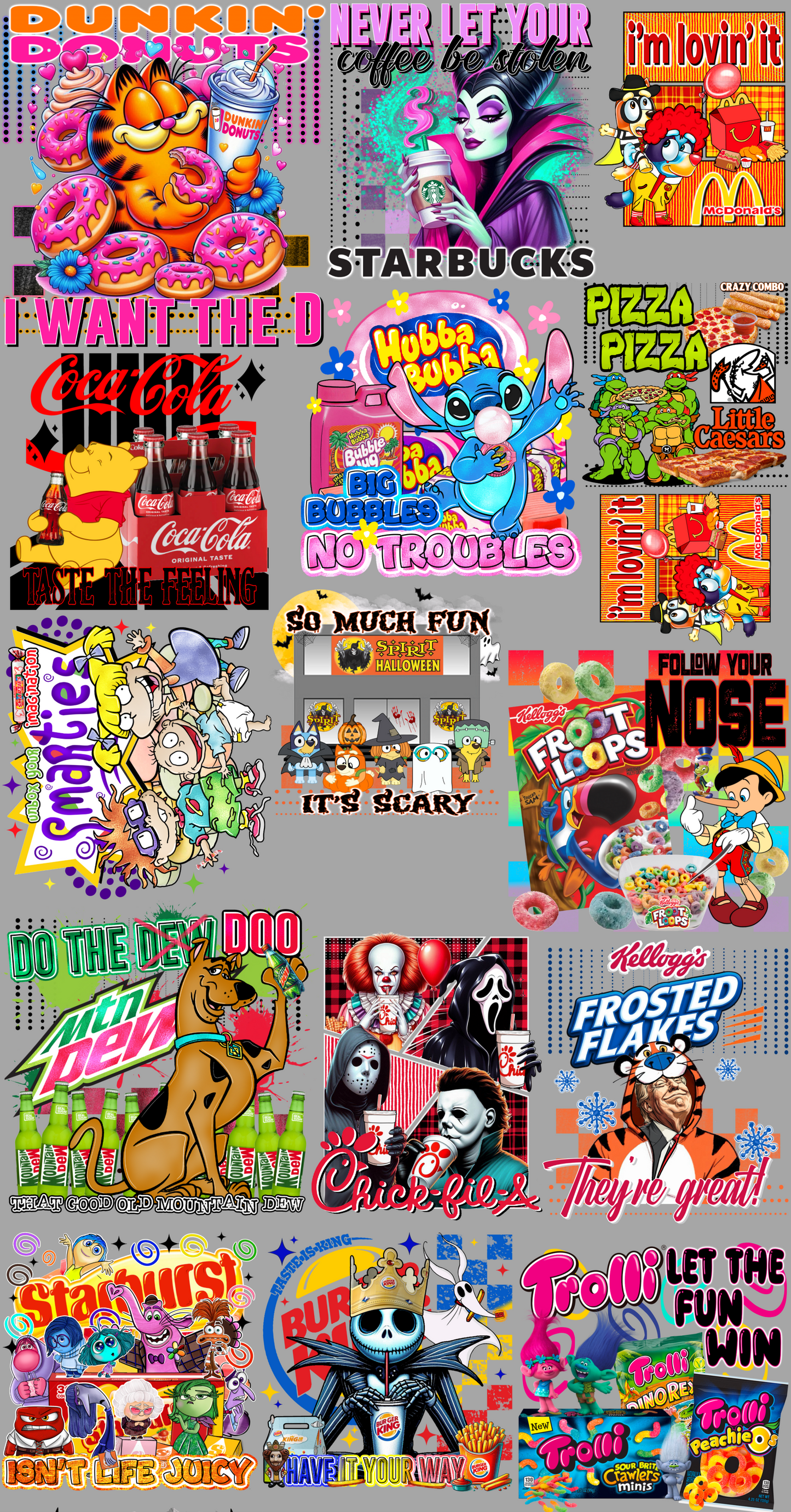 Cartoon Slogans Premade sheet